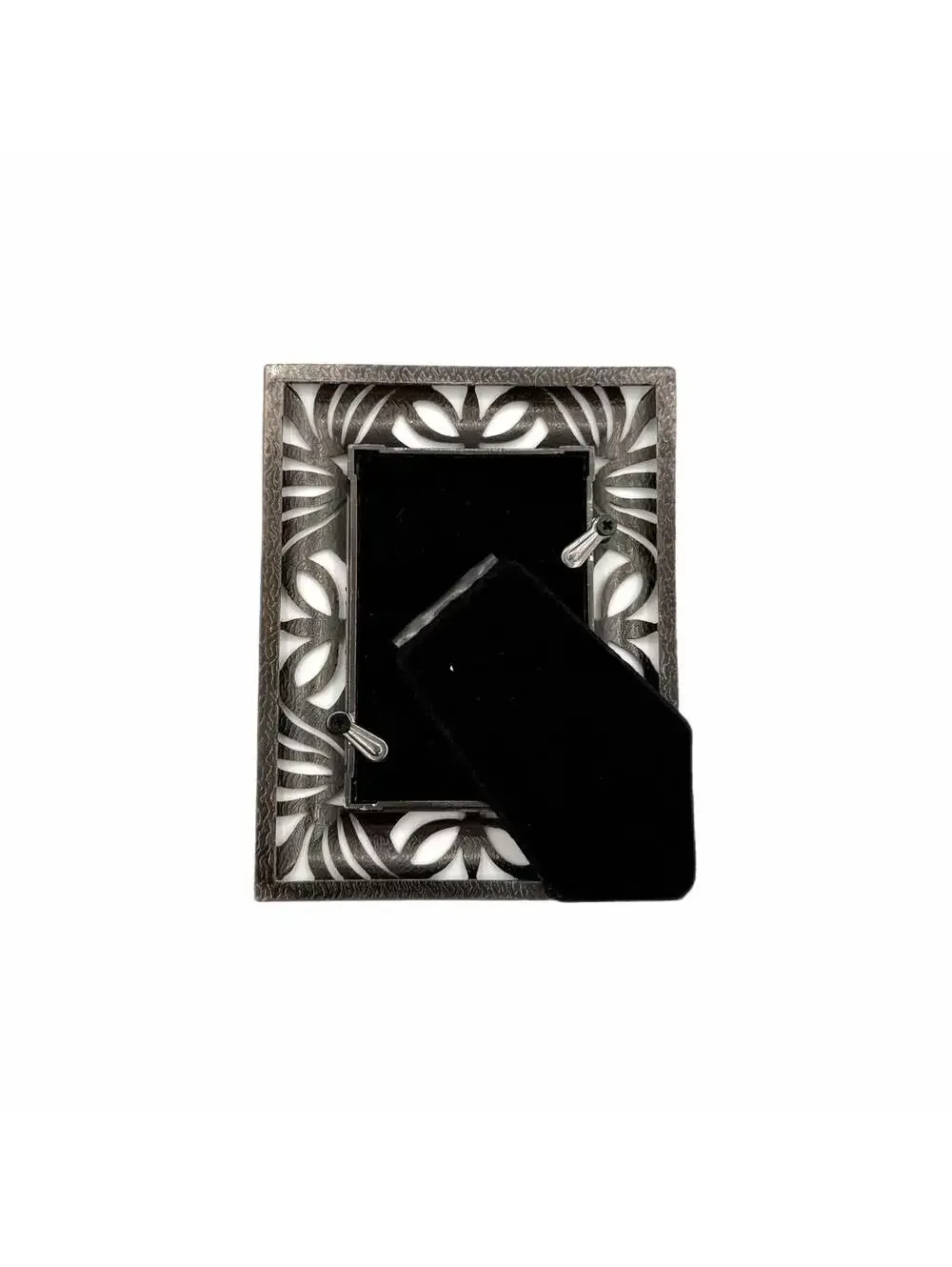 Vintage Burnes Pewter Swirl Metal Tabletop Picture Frame – 2x3-Inch Photo
